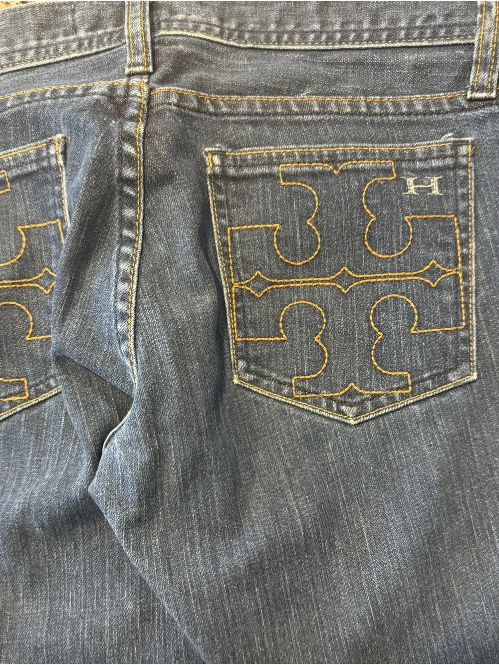Tory Burch by Habitual Jeans Size 28 Medium Wash flare Leg Premium cotton denim